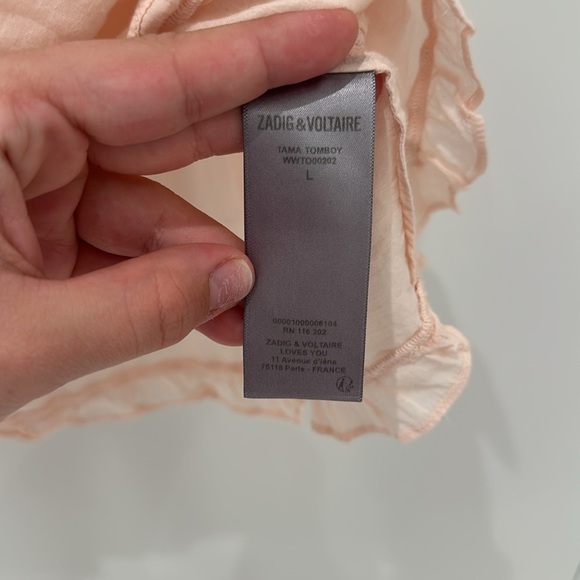 Zadig & Voltaire Ladies Cotton Blend Blouse Top Sleeveless Top size Large - Picture 7 of 8